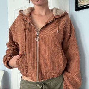 Women's Corduroy Cropped Zip Jacket
